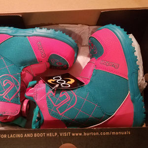 Burton Grom BOA Pink/Teal, Size 13C Junior Snowboa